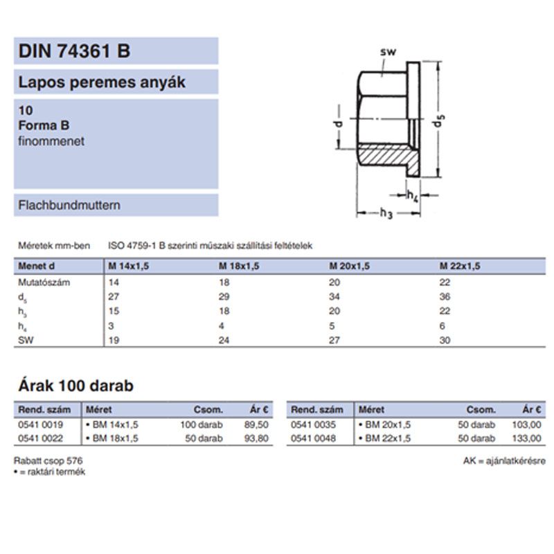 TALPAS ANYA M20*1,5 /10/ DIN 74361B NAT.  ANYACSAVAR