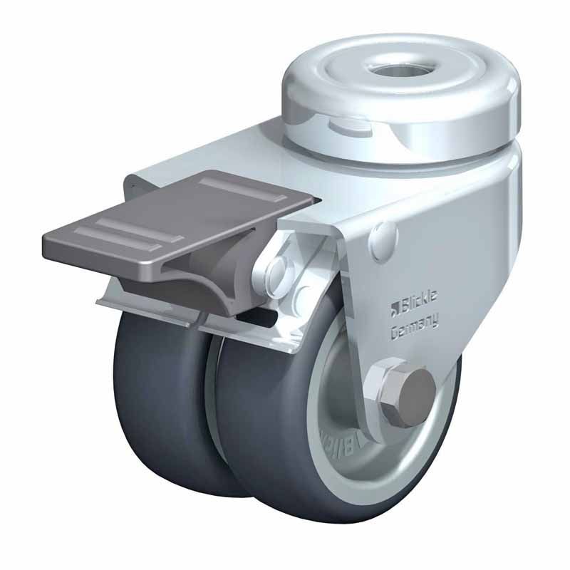 MŰSZERGÖRGŐ DUPLA BEÁLLÓ FÉKES D50 HÁTFURATOS SIKLÓCSAPÁGYAS BLICKLE LMDA-TPA 50G-FI VILLÁS KEREKEK MŰSZERGÖRGŐ DUPLA BEÁLLÓ FÉKES D50 HÁTFURATOS SIKLÓCSAPÁGYAS BLICKLE LMDA-TPA 50G-FI VILLÁS KEREKEK