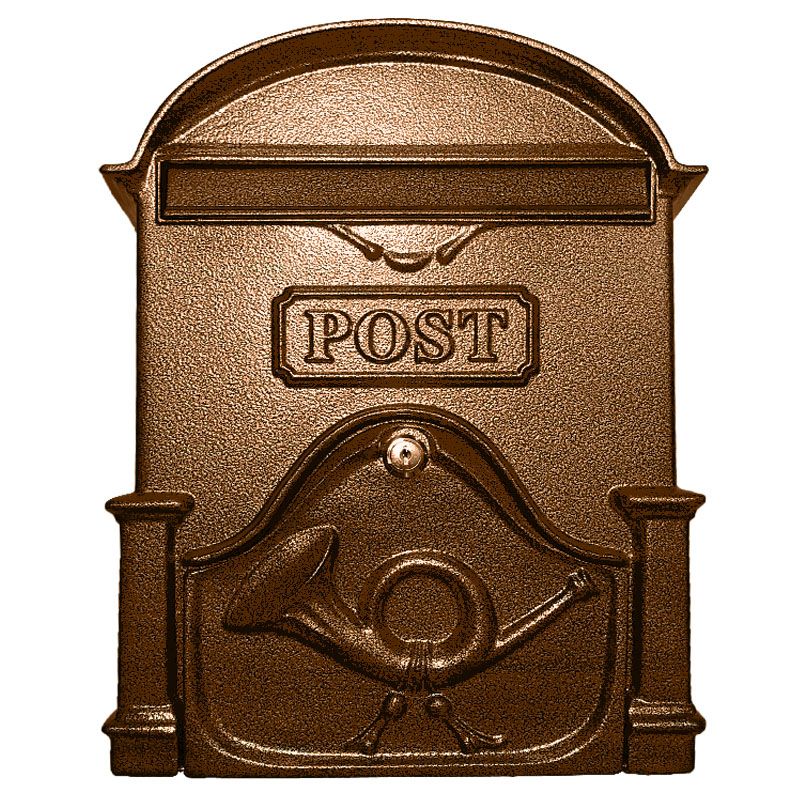POSTALÁDA KÜLTÉRI ALU 30*40*7 ANTIK-BRONZ KÉTOLDALAS KÜRTÖS MAGYAR-VICA 400 POSTALÁDA, LEVÉLBEDOBÓ