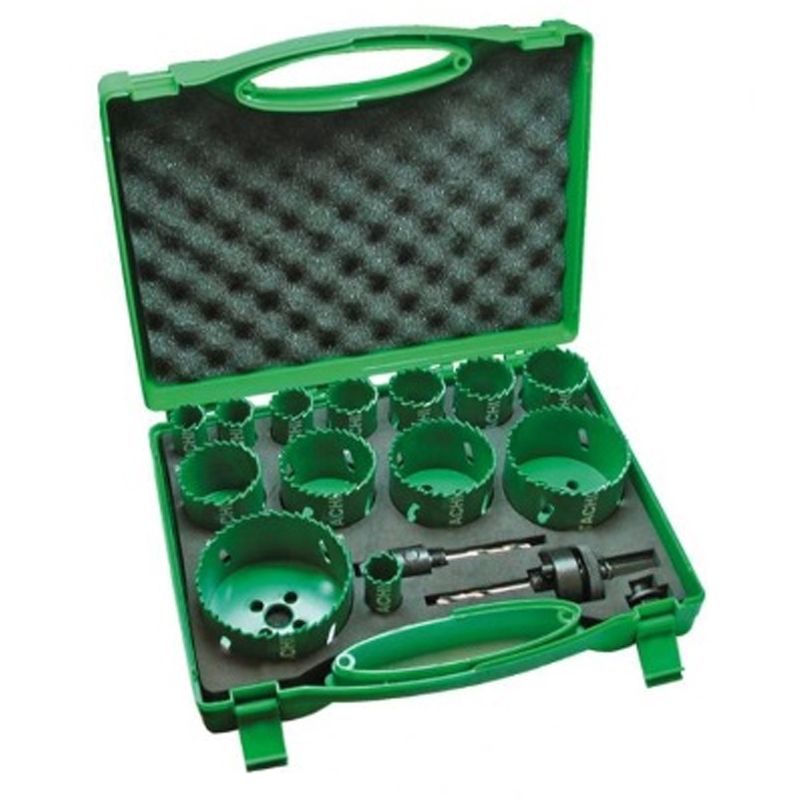 LYUKFŰRÉSZ KÉSZLET 15 RÉSZES 19-82mm+ADAPTER HIKOKI 4101076 KÉSZLETEK LYUKFŰRÉSZ KÉSZLET 15 RÉSZES 19-82mm+ADAPTER HIKOKI 4101076 KÉSZLETEK