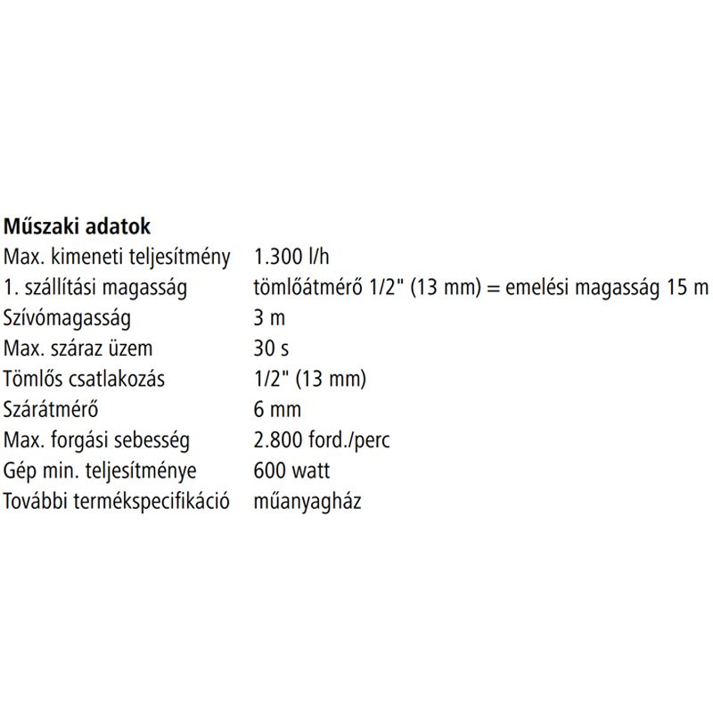 WOLFCRAFT 2202000 SZIVATTYÚ MŰANYAGHÁZAS FÚRÓGÉPPEL HAJTHATÓ WOLFCRAFT 2202000 SZIVATTYÚ MŰANYAGHÁZAS FÚRÓGÉPPEL HAJTHATÓ