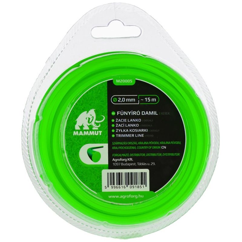 DAMIL D2.0 FŰKASZÁHOZ 15M KEREK ZÖLD MAMMUT M20005 FŰKASZA DAMIL D2.0 FŰKASZÁHOZ 15M KEREK ZÖLD MAMMUT M20005 FŰKASZA