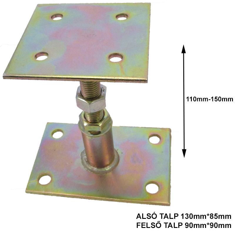 OSZLOPTARTÓ TALP-TALP ÁLL. SHG M16 talp:85x130mm felső 90x90 MAGYAR