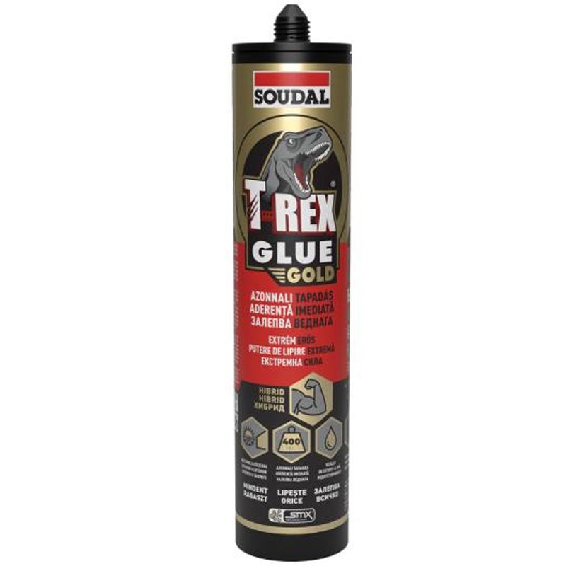 RAGASZTÓ ÉPÍTÉSI 290ml T-REX GOLD EXTRA ERŐS EXTREME SOUDAL 146055 RAGASZTÁSTECHNIKA