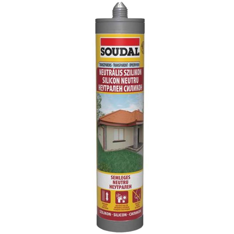 TÖMÍTŐ NEUTRÁLIS SZÍNTELEN 280ML ECETSAV NÉLKÜL OXIMOS SOUDAL 103245 TÖMÍTÉSTECHNIKA