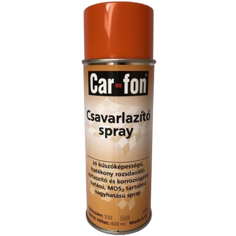 CSAVARLAZÍTÓ ÉS ROZSDÁTLANÍTÓ SPRAY 400ML CAR-FON 532 SZERELÉSI, KARBANTARTÁSI ANYAG