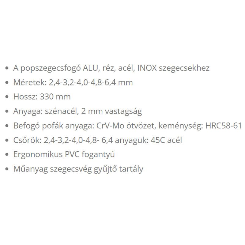 SZEGECSHÚZÓ KÉTKAROS ALU,RÉZ,ACÉL,INOX, 2,4-6,4, FORTUM 4770614 SZEGECSELŐ ESZKÖZÖK SZEGECSHÚZÓ KÉTKAROS ALU,RÉZ,ACÉL,INOX, 2,4-6,4, FORTUM 4770614 SZEGECSELŐ ESZKÖZÖK