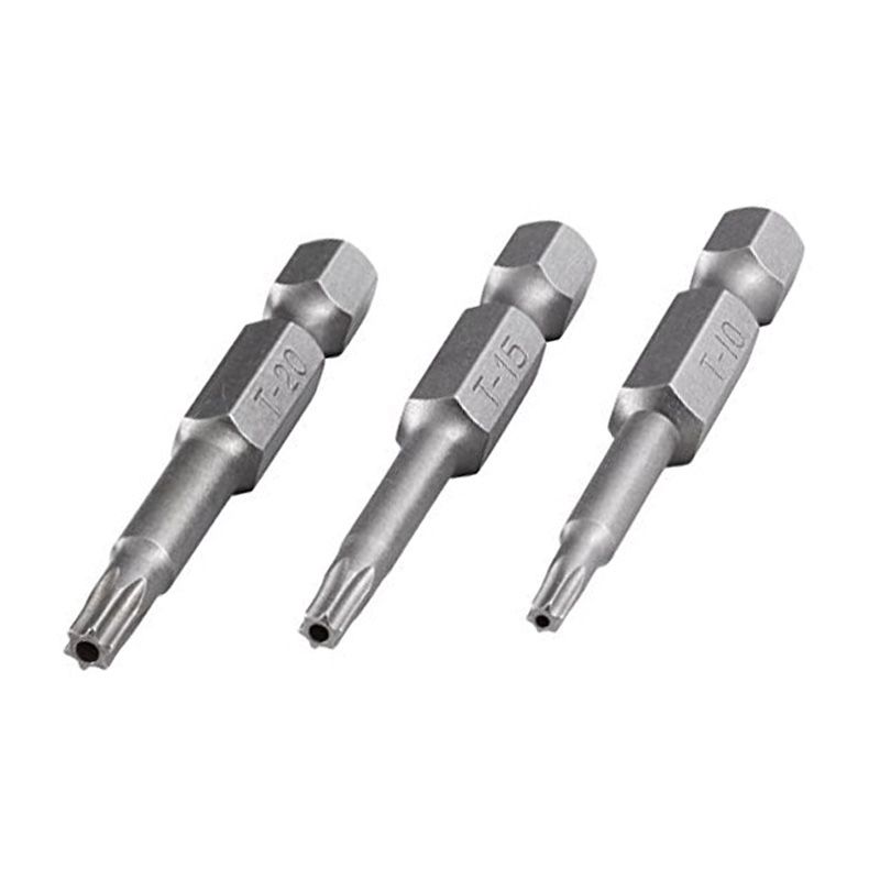 WOLFCRAFT 1261000 BEHAJTÓHEGY KÉSZLET 3DB-OS LYUKAS TORX 10,15,20, 50mm  BIT ÉS BEHAJTÓ HEGYEK