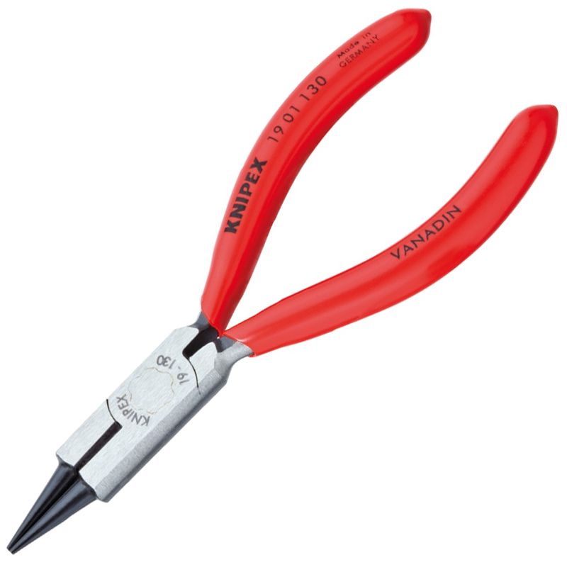 KEREKCSŐRŰFOGÓ 130mm ÉKSZERÉSZ FOGÓ, PVC NYÉL KNIPEX 1901130 FOGÓK, CSIPESZEK