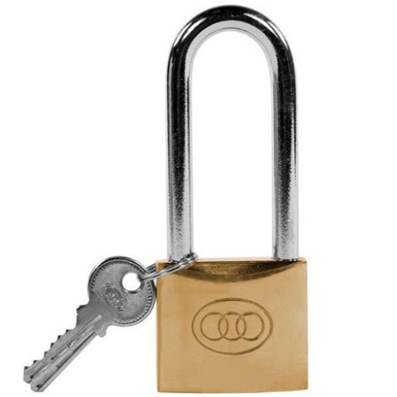 HOSSZÚKENGYELES LAKAT 50mm SÁRGARÉZ 3 KULCS D9mm KENGYEL TRI-CIRCLE LAKAT-LAKATPÁNT-LÁNC