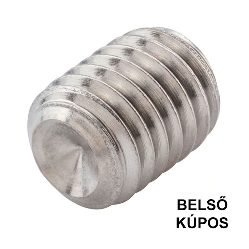 HERNYÓCSAVAR BK M10*16 DIN 916 A2 BELSŐKÚPOS INOX  METRIKUS CSAVAROK