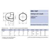 MAGAS ZÁRTANYA M05 DIN 1587 SÁRGARÉZ -GÖMB FORMA IMPORT ANYACSAVAR