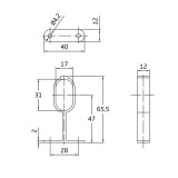 AMIG 8/3420 DARABRA MÁNDLIRÚDTARTÓ KÖZÉPSŐ 30*15mm FEHÉR OVÁL FEHÉR CSŐHÖZ  BÚTORTARTOZÉK