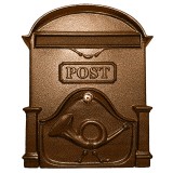 POSTALÁDA KÜLTÉRI ALU 30*40*7 ANTIK-BRONZ KÉTOLDALAS KÜRTÖS MAGYAR-VICA 400 POSTALÁDA, LEVÉLBEDOBÓ