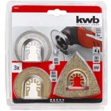 CSISZOLÓ ÉS VÁGÓ KÉSZLET 3DB MULTIFUNKCIÓS GÉPHEZ KWB 49708600 TARTOZÉKOK