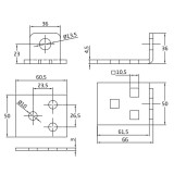 AMIG 3/12320 - MHA 250 LAKATPÁNT EDZETT 60mm HG. U ALAKÚ CSAVAROKKAL EGYÜTT  LAKAT-LAKATPÁNT-LÁNC