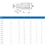 UNIOR 600825 DUGÓKULCS 1/4col 188/2 6p /13 6SZÖGŰ  SZERSZÁM-KULCSOK