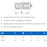 UNIOR 603334 DUGÓKULCS ÁTALAKÍTÓ 1/2c- 3/8c 190.7/2  SZERSZÁM-KULCSOK