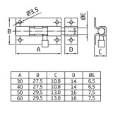 AMIG 390/396-408 TOLÓZÁR BAJONETT 40mm REZEZETT BÚTORHOZ  BÚTORVASALAT