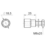 COMBI 810 TOLÓ,ÚSZÓKAPU FOGASLÉCHEZ RÖZGÍTŐ CSAVAR 805-807-HEZ  KAPUVASALAT