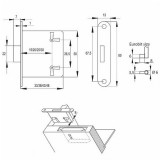 BÚTORZÁR BEVÉSŐS 25mm 1DB KULCCSAL REZEZETT ELŐLAP IMPORT 502