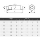 HUZALFESZÍTŐ TEST M16 DIN 1478 HG. ZÁRT TB:1770KG IMPORT EMELÉSTECHNIKA TARTOZÉKOK