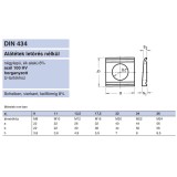 U-ALÁTÉT M08(D09) DIN 434 HG.  ALÁTÉTEK