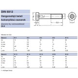 BK HENG. ALACSONYFEJŰ M10*40 DIN 6912-8.8 NAT. CSAPOLT  METRIKUS CSAVAROK