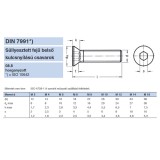 BK SÜLLYESZTETTFEJŰ M6*12 DIN 7991 8.8 HG. IMPORT METRIKUS CSAVAROK