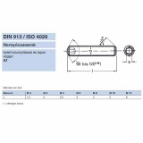 HERNYÓCSAVAR BK M10*25 DIN 913 A2 LAPOS INOX  METRIKUS CSAVAROK