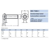 BK FÉLGÖMBFEJŰ M04*30 ISO 7380 10.9 HORG. IMPORT METRIKUS CSAVAROK