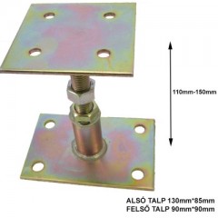 OSZLOPTARTÓ TALP-TALP ÁLL. SHG M16 talp:100x160mm felső 90x90 MAGYAR OSZLOPTARTÓ ELEM