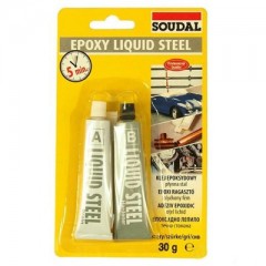 RAGASZTÓ SOUDAL LIQUID STEEL 30g-  5 PERCES, SZÜRKE SOUDAL 124932 RAGASZTÁSTECHNIKA