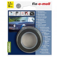 FIX-O-MOLL 4519 KÉTOLDALAS RAGASZTÓSZALAG 1,5M*19mm POWER-TECH.FEKETE  SZALAGOK