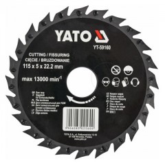 YATO 59160 KÖRFŰRÉSZTÁRCSA D115*22/24FOG FÁHOZ, PVCHEZ, GIPSZHEZ  