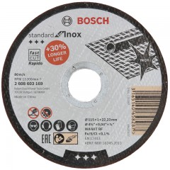 BOSCH 2608603169 VÁGÓKORONG INOXHOZ D115*1.0Q 22LYUK 10DB/FÉMDOBOZ BF 41  VÁGÓKORONG