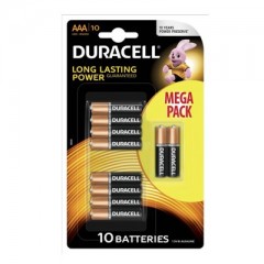 DURACELL MN2400 PD1377867) MIKRÓ CERUZAELEM 1.5V AAA BASIC LR03 10DB/CSOMAG  ELEMEK ÉS TÖLTŐK